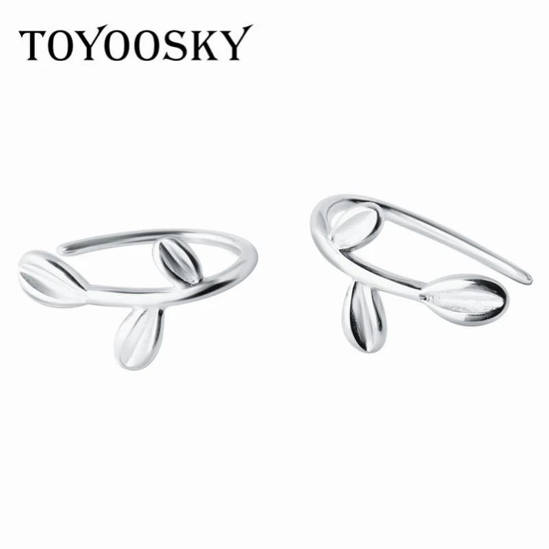 Серьги гвоздики в виде листьев TOYOOSKY новые стильные серьги из серебра 925 пробы