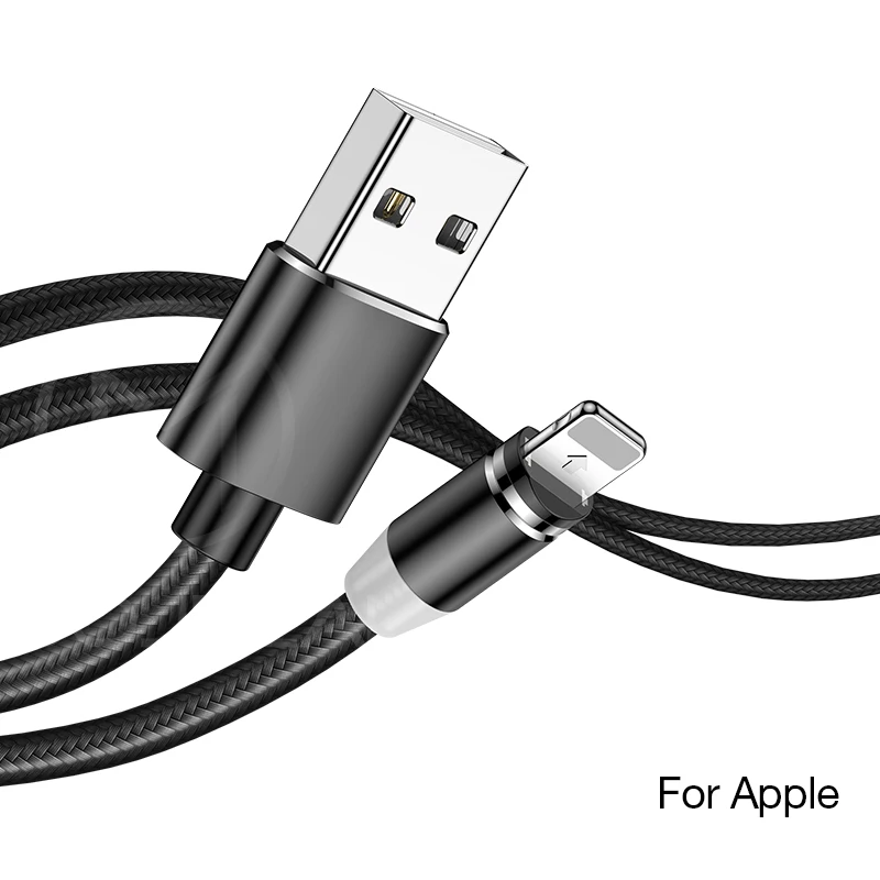 Black For iPhone MOOJECAL 2.4A USB кабель для iPhone кабель XS Max XR 8 7 6 S Plus iPad для Lightning Быстрая зарядка Магнитный кабель телефонный шнур для передачи данных - Цвет: Black For iPhone