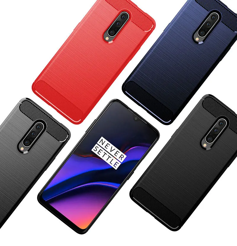 

For Oneplus 7 Pro Case Soft Carbon fiber Phone Case For Oneplus 7 Cover Shockproof Bumper Full Protection Silicone Case