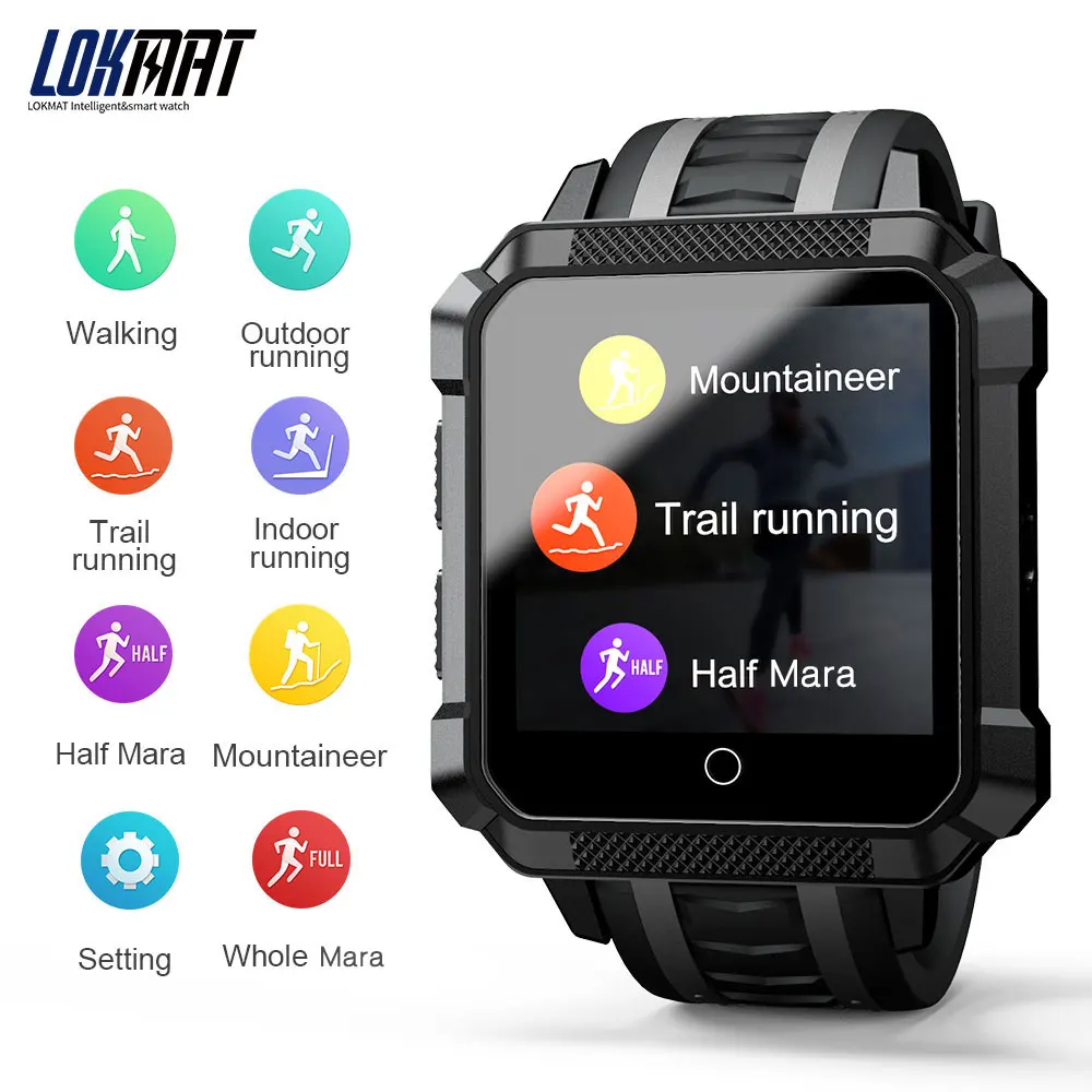 LOKMAT 4G Смарт часы Для мужчин Android Phonewatch IP67 Водонепроницаемый спортивные SmartWatch gps