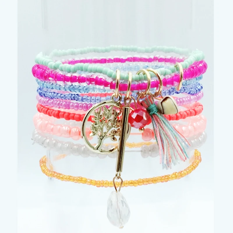 9 шт./компл. 6 видов богемные пары дерево жизни кисточки Хрустальное стекло