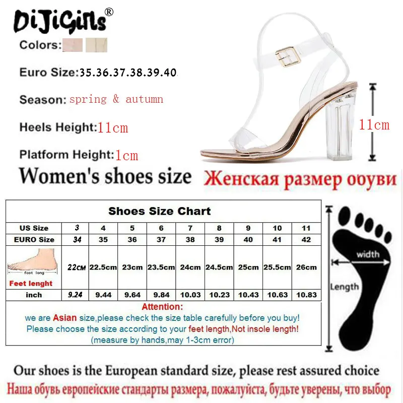 DIJIGIRLS Новые блестящие прозрачные туфли на высоком каблуке с ремешком и пряжкой