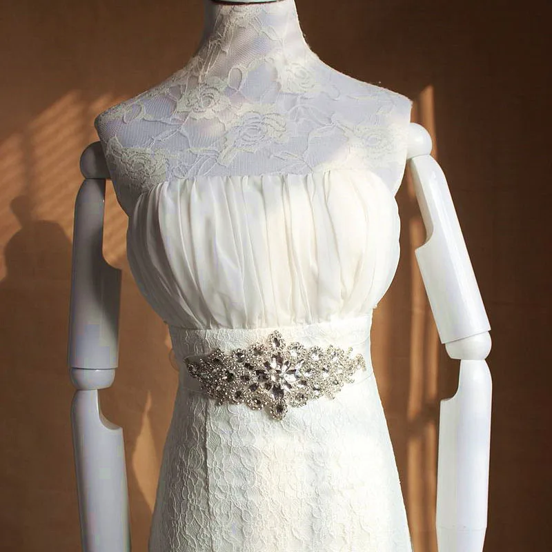SLBRIDAL свадебные аксессуары хрустальный свадебный пояс атласные стразы вечернее