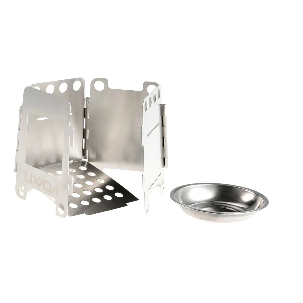 Lixada Outdoor Stove Portable Stainless Steel Lightweight Folding Wood Cooking Camping Backpacking Alcohol | Спорт и развлечения