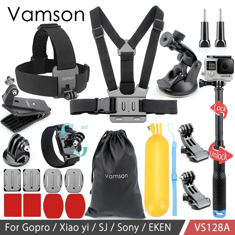 Vamson аксессуары для Gopro Hero 6 5 4 головка набора сумка Плавающий поплавок Адаптер