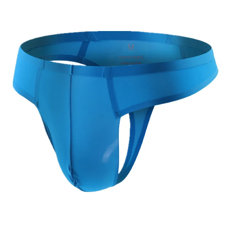 

Sexy Men G-string Thongs Gay Underwear Solid Ice Silk Pouch Underpants Male Seamless T-panties Man Erotic Lingerie Bikini Cueca