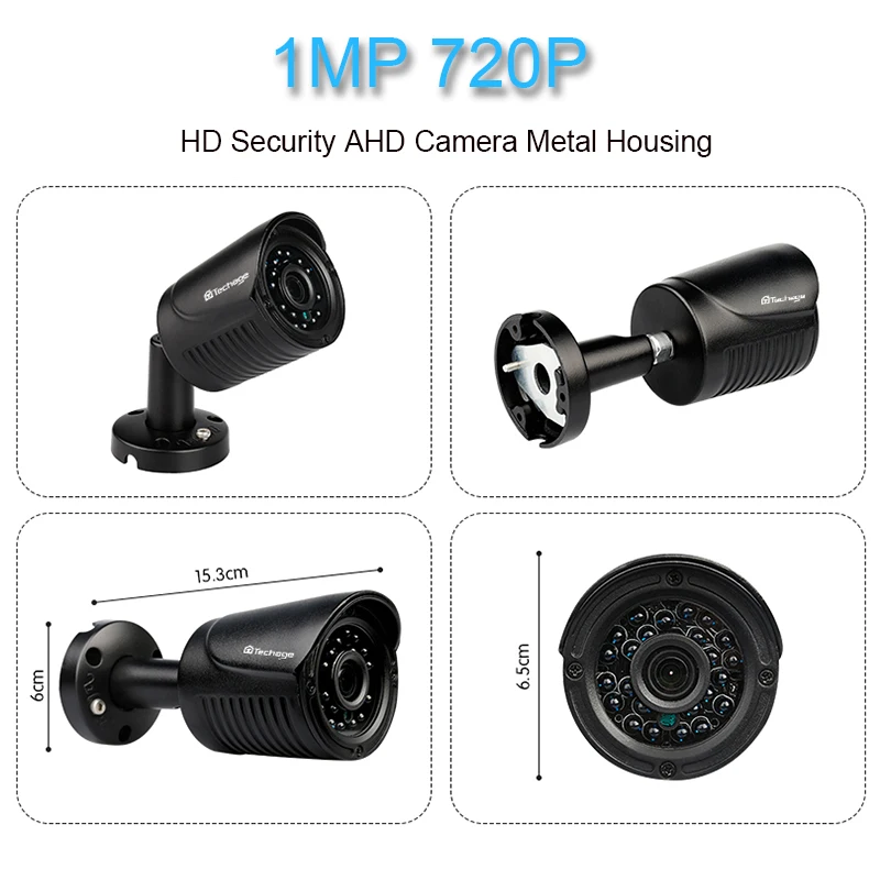 Techage система безопасности 4CH 720P DVR 1.0MP 1200TVL ИК Ночная уличная Водонепроницаемая AHD