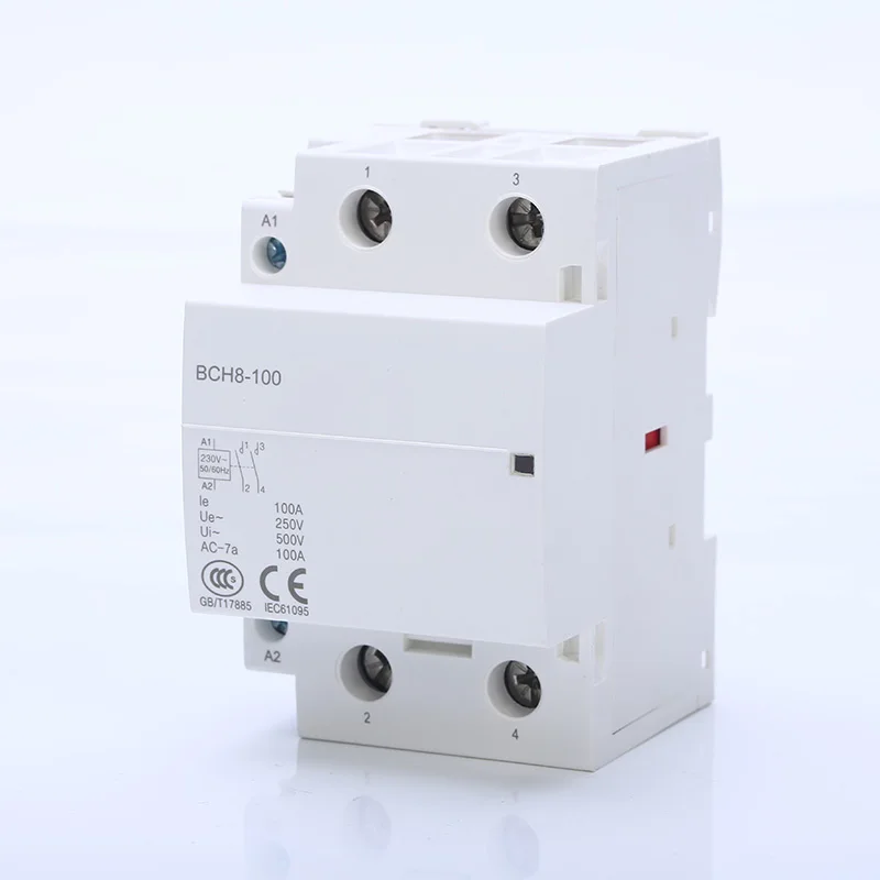 Ac контактор для дома 2P 100A 50/60 Гц ac Модульные контакторы 2NO однофазный