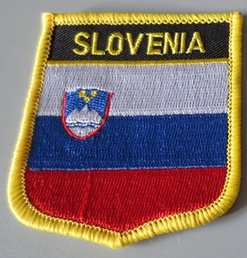 Badge Shield Patch Нашивки с вышивкой в виде национального флага и Металлический Нагрудный значок с флагом - Цвет: Badge Shield Patch