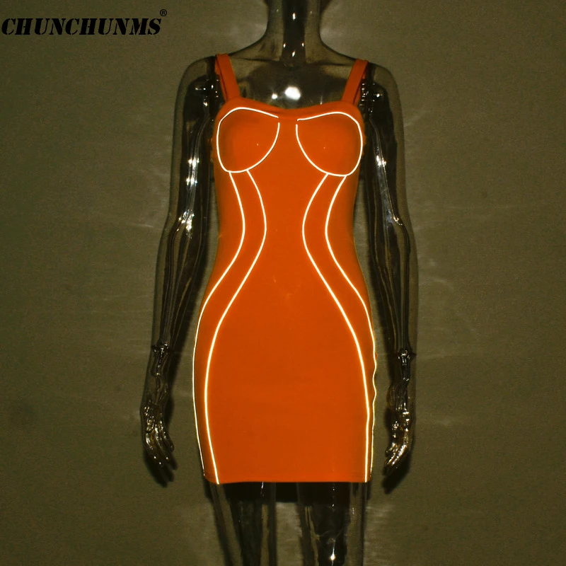 2019 Reflective Stripe Women Dress Sexy Bandage Slip Club Party Slim Pack Hip Summer Elegant Strapless | Женская одежда