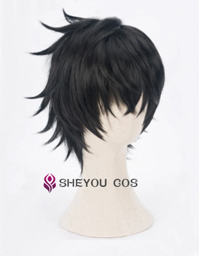 Anime The Rising of the Shield Hero Naofumi Iwatani Short Black Heat Resistant Hair Cosplay Costume Wig + Cap | Тематическая одежда