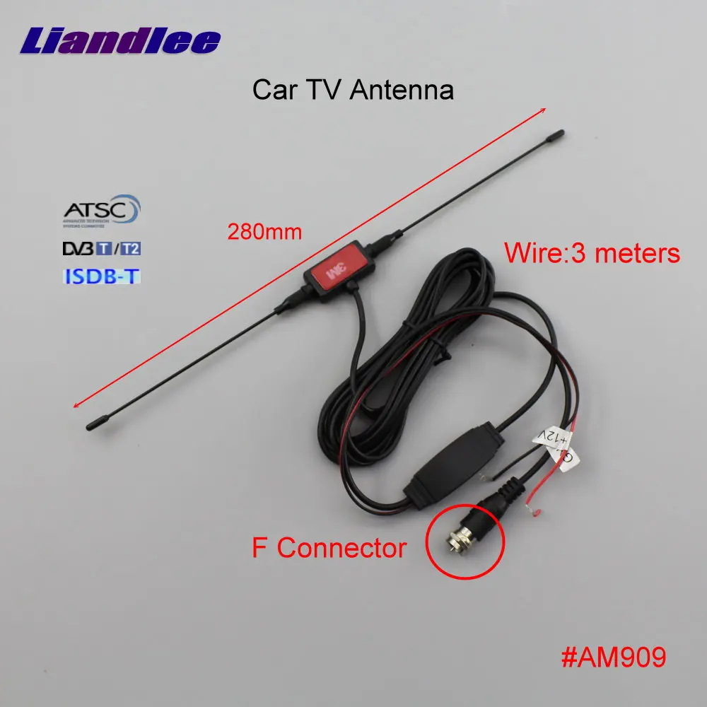 

Car Digital TV Antenna Amplifier DVB-T ISDB-T ATSC Automobile Active Aerial F Connector Male Plug ANT Booster #AM909