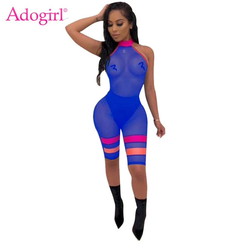 Женский комбинезон с лямкой на шее Adogirl Комбинезон С Разноцветными полосками в