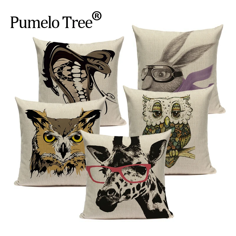 

Fastion Decorative cushion cover cartoon Animal Sheep Rabbit Fundas almofadas 45Cmx45Cm Square Valentine Day Gift 3D pillow case