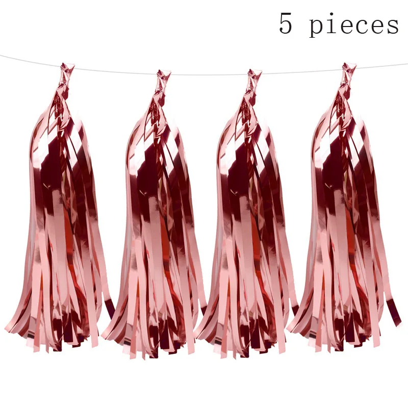 5 pcs pink gold star 1 день рождения для мальчиков и девочек, 1 день рождения, праздничные украшения для детей, мой первый день рождения, 2, 3, вечерние воздушные шары из фольги для малышей, я один год - Цвет: 5 pcs pink gold star