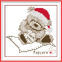 everlasting love christmas bear ecological cotton chinese cross stitch kits counted stamped 11ct and 14ct new sales promotion