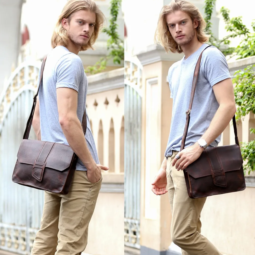 Весть Для мужчин женские сумки кожаный портфель A4 docu t Книга сумка Браун