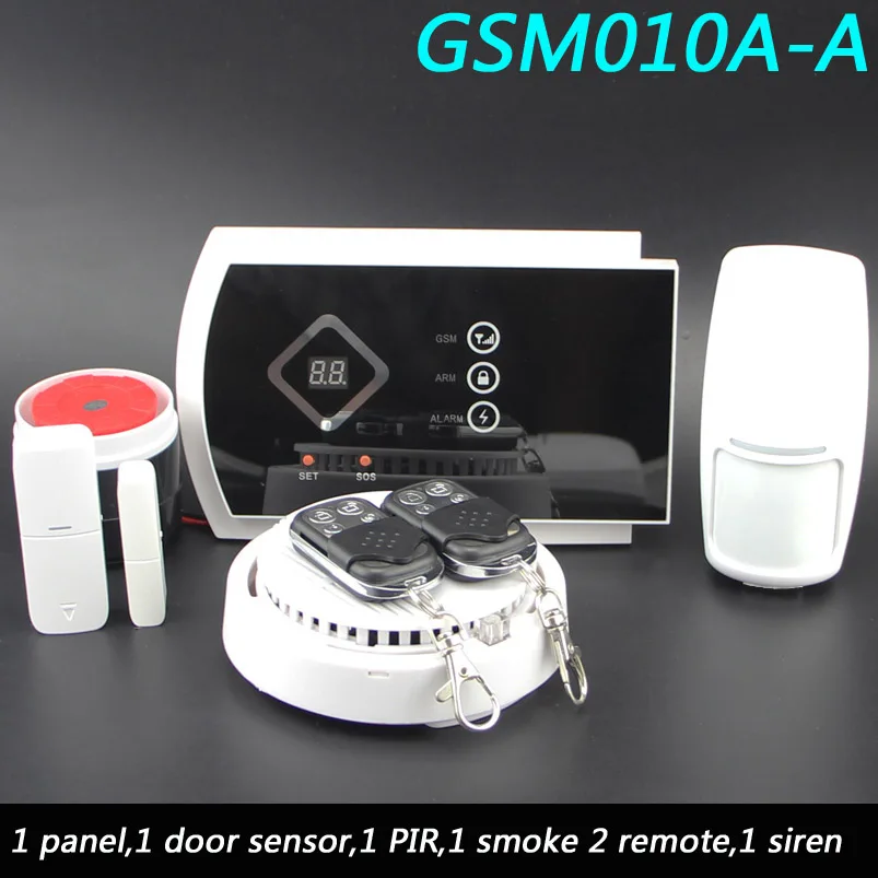 GSM010AA Голосовая подсказка Беспроводная/Проводная SMS GSM сигнализация домашняя автоматическая система безопасности s с PIR/дверной сигнализацией датчик приложение устройство управления Комплект - Цвет: GSM010AA