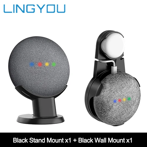 Bundle A Google Home Мини Настольная подставка держатель настенная вешалка голосовые ассистенты компактный держатель Чехол с вилкой для кухни спальни аудио крепление - Цвет: Bundle A
