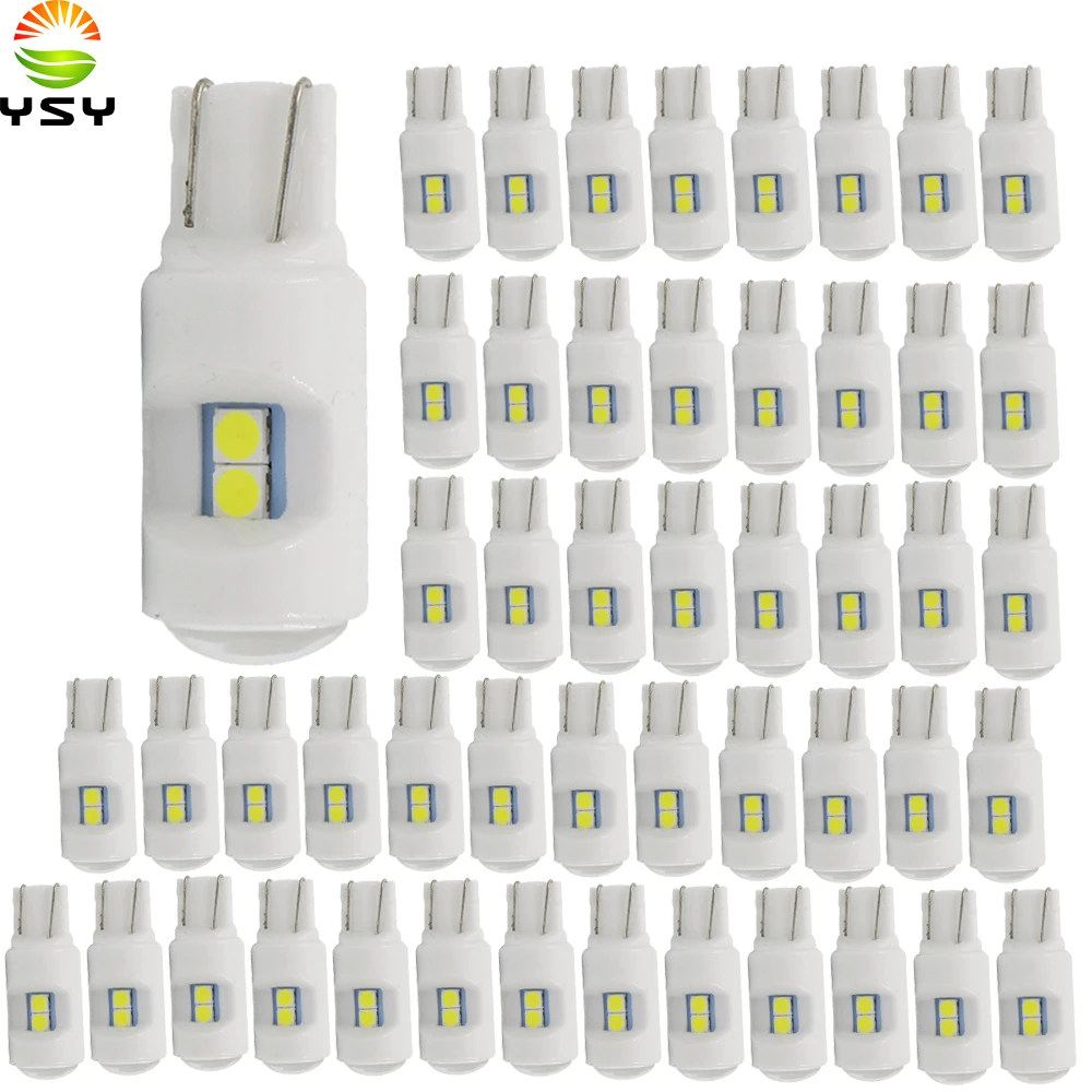 YSY 50 шт. Новый керамический интерьер автомобиля LED T10 3030 6SMD W5W 168 клиновидные
