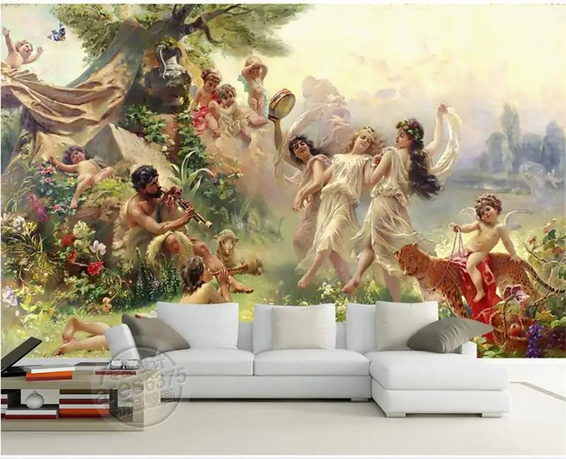 Пользовательские 3d фото обои Гостиная росписи Ангел рай Вечеринка танец картина
