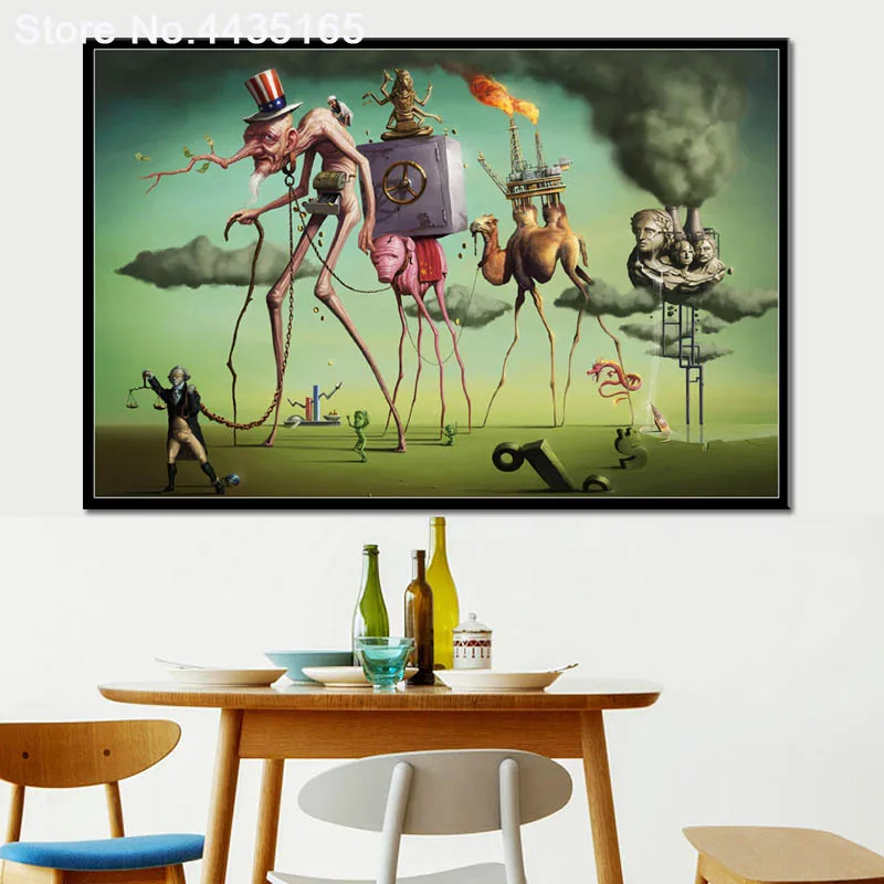Художественный постер с принтом Salvador Dali изображение парусника Картина на холсте