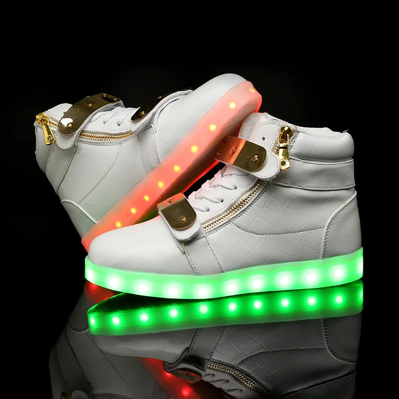 LED Light Children USB Charger Shoes Boys &amp Girls Casual Sneakers Kids Adult Lace Up | Детская одежда и обувь