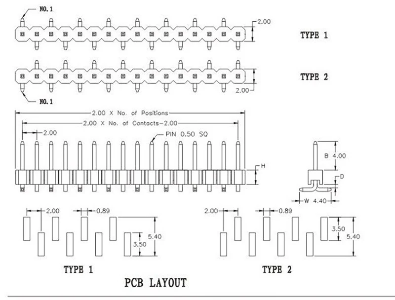 100 шт. 2 0 мм контактный разъем гнездовой SMT 1X40P позолоченный|Соединители| |