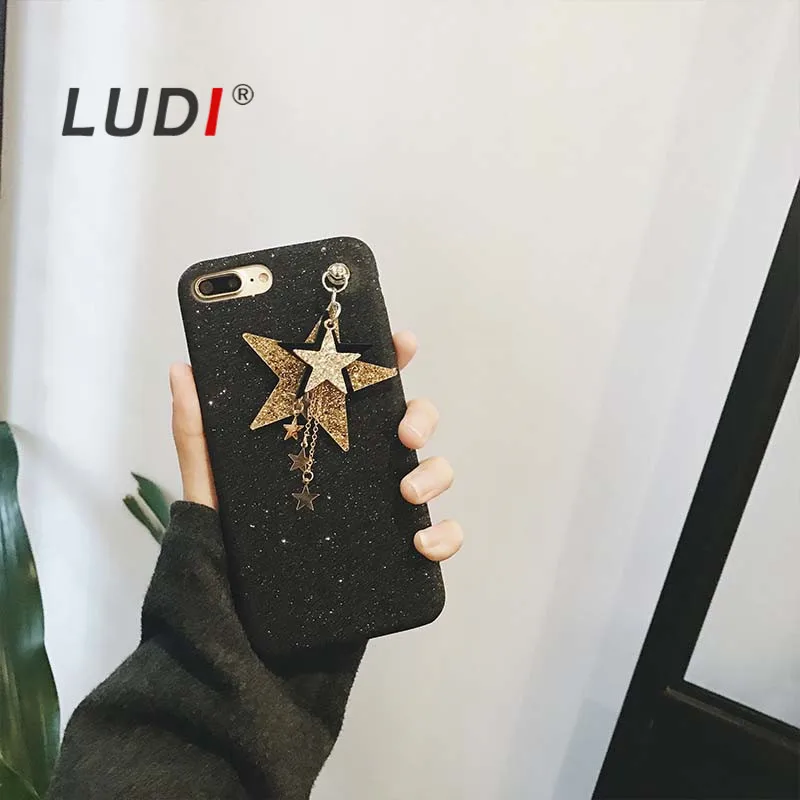 Милый Блестящий Мягкий чехол LUDI для iPhone7 8X7plus 6 6s plus роскошный корейский кулон со