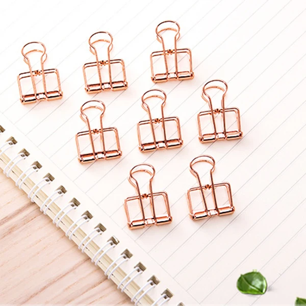 rose gold hollowed out design binder clip for office school paper organizer stationery supply decorative metal clips | Канцтовары для