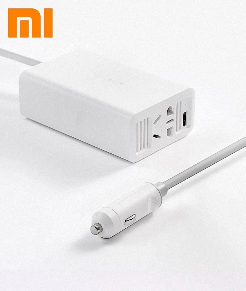 

Портативный автомобильный преобразователь напряжения Xiaomi Mijia SMARTMI, 100 Вт, DC 12 В в AC 220 В с 5 В/2.4A USB-портами, автомобильное зарядное устройство
