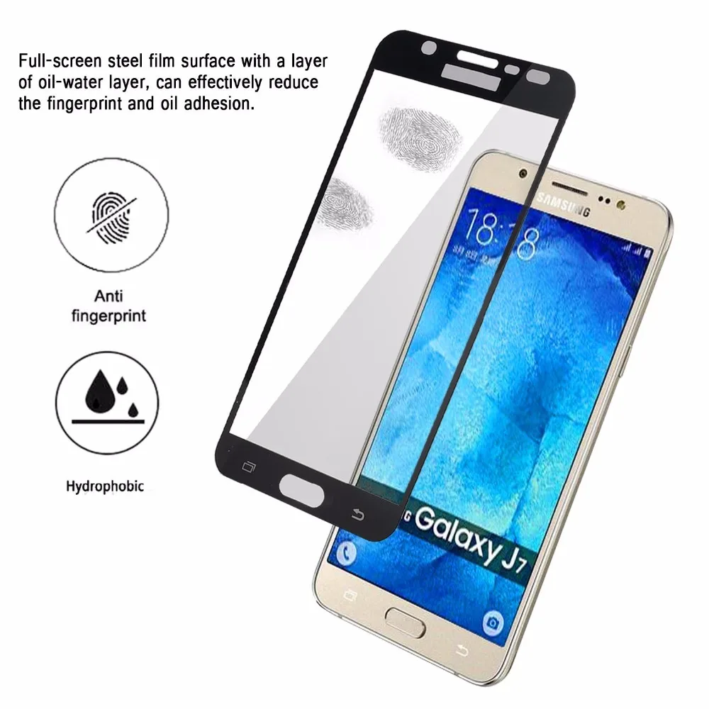 3D полное покрытие экрана стеклянная пленка для Samsung Galaxy J3 J5 J7 2017 года J330 J730 J530 J530F