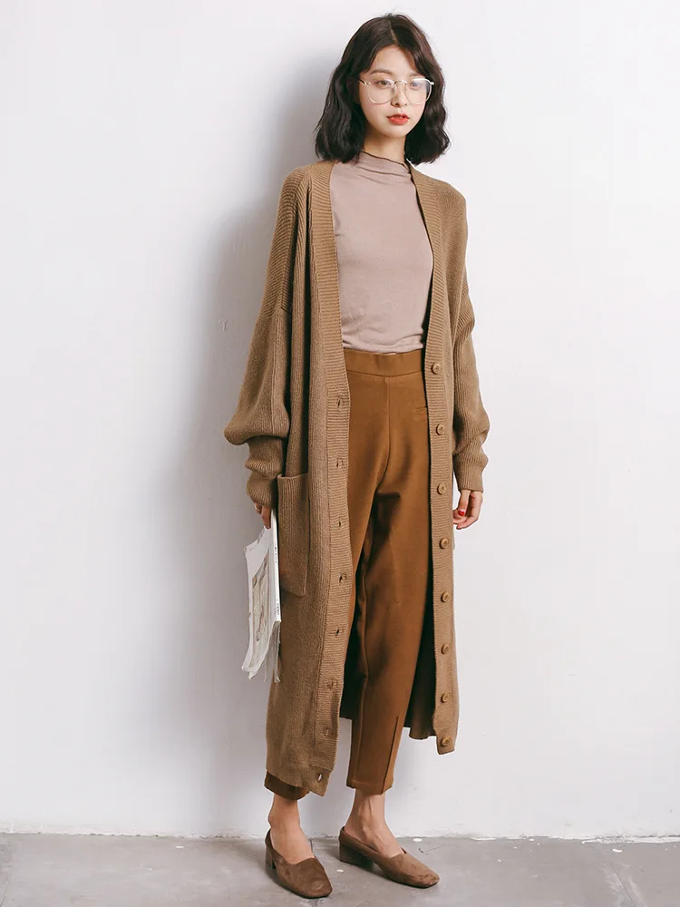 Повседневные длинные брюки Pantalon Femme корейская весенне-осенняя одежда свободные винтажные Талия на резинке Женские шаровары QH217