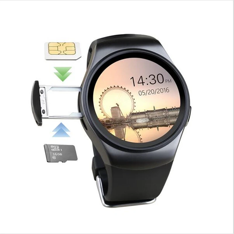 Kingwear KW18 Смарт часы Android/iOS тонкие с sim картой TF Bluetooth телефон Функция монитор