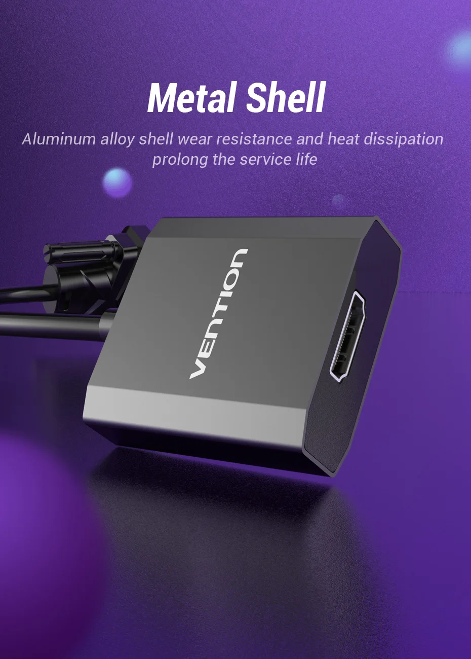 Vention преобразователь из VGA в HDMI VGA HDMI Кабель-адаптер VGA в HDMI аудио разъем 1080P для ПК ноутбук к HDTV проектор