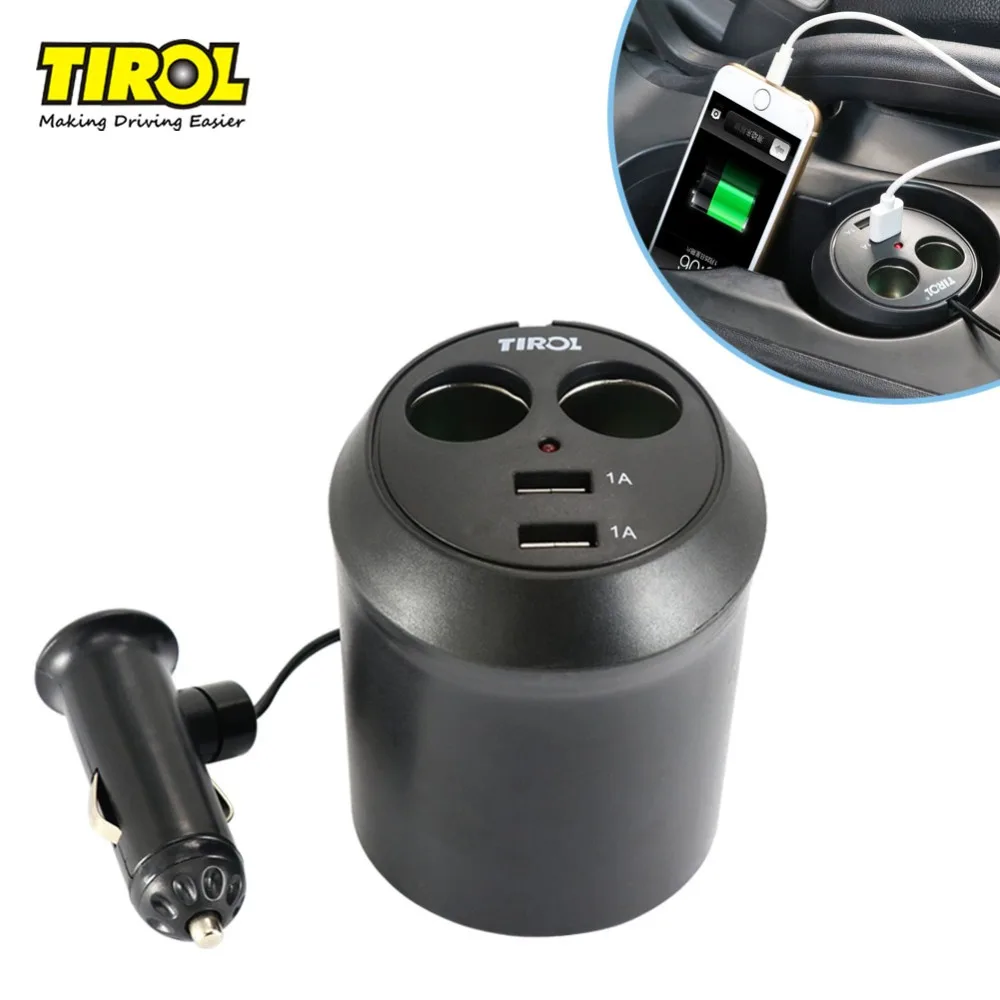 Tirol T16313cNew 12 В 2 способа с чашка USB держателем Авто сигаретный прикуриватель
