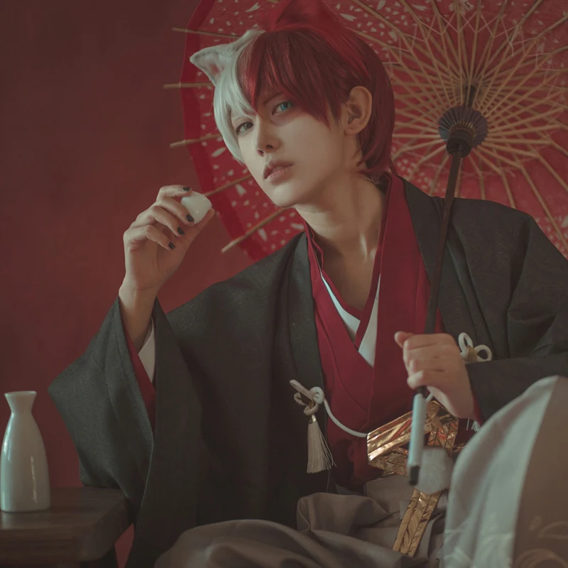 Аниме My Hero Academy Todoroki Shoto Kimotamesh кимоно полный комплект+ Ухо унисекс Косплей Костюм Хэллоуин новинка