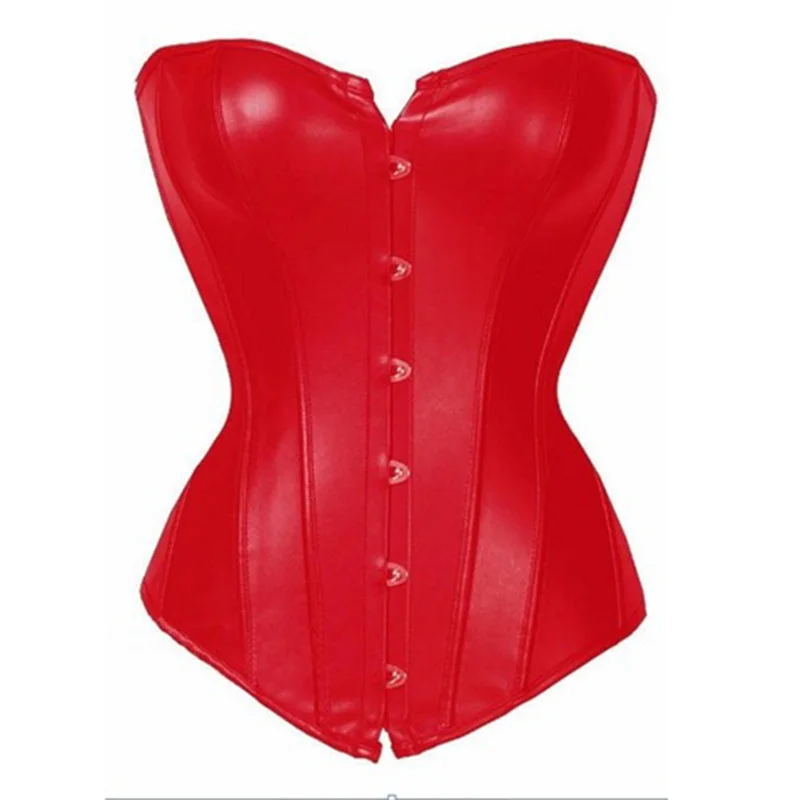 

Plus Size Women Faux Leather Corset Overbust Steampunk Corselet Waist Trainer Shapewear Sexy Corsets And Bustiers Tops S-6XL