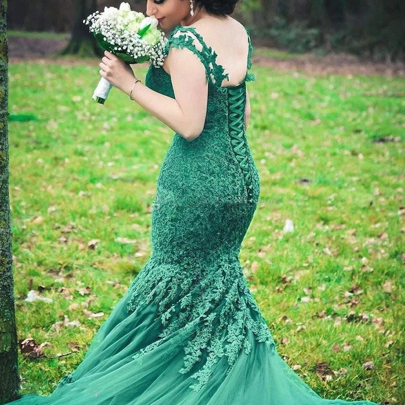 Новые 2017 Русалка Зеленый Свадебное Платье De Noiva Renda Vintage Кружева Robe Mariage Casamento|vintage