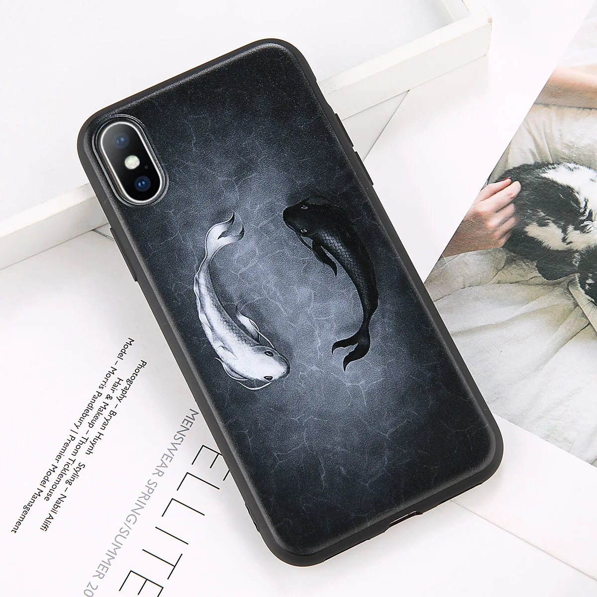 T6 Ottwn милый чехол для телефона для iPhone 11 Pro Max 6 6s 7 8 Plus мягкие Мультяшные из ТПУ кошка ильной рыбы для iPhone X XR XS Max задняя крышка - Цвет: T6