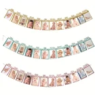 Детский душ дети Frist баннеры для дня рождения 12 месяцы фоторамка Бантинг гирлянда мальчик девочка 1 год вечерние украшения