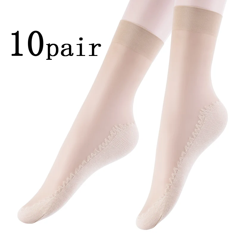 

10 Pairs/ Lot New Velvet Silk Womens Socks Cotton Bottom Soft Non Slip Sole Massage Wicking Slip-resistant Sock