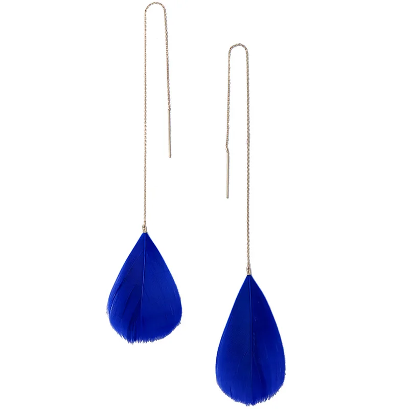 Feather Multicolour Long Earrings Fashion Trend Women Confidante Gift Brincos Bijoux E5261 | Украшения и аксессуары