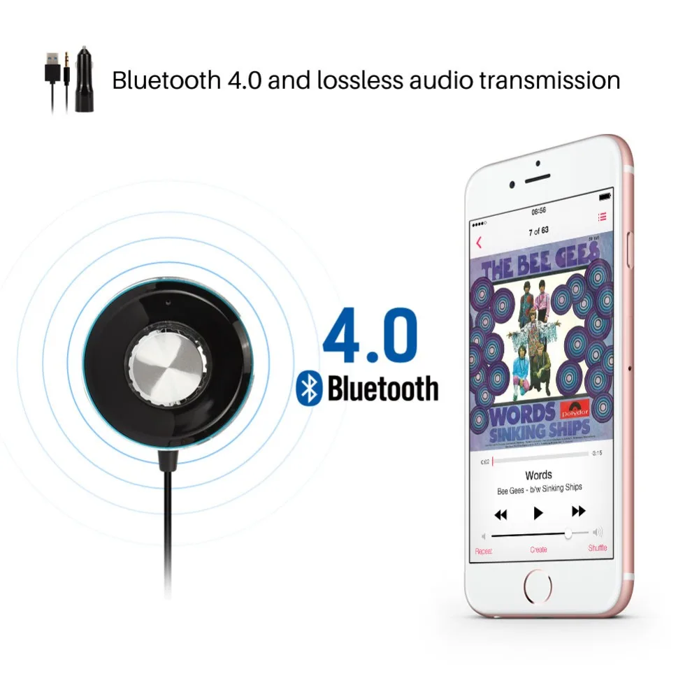 Тыква USB Bluetooth приемник автомобильный комплект адаптер 4 0 беспроводной динамик