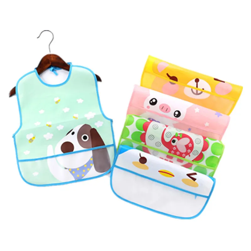 Cute Cartoon Soft Baby Bibs Feeding Apron Smock Waterproof Children Bib Burp Clothes Eat Toddler Baberos Bavoir Clothing