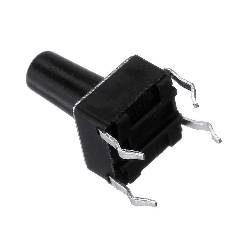 LEORY 100 шт 12V 6*6*10 мм Тактильный кнопочный переключатель такт переключатель 4 Pin DIP