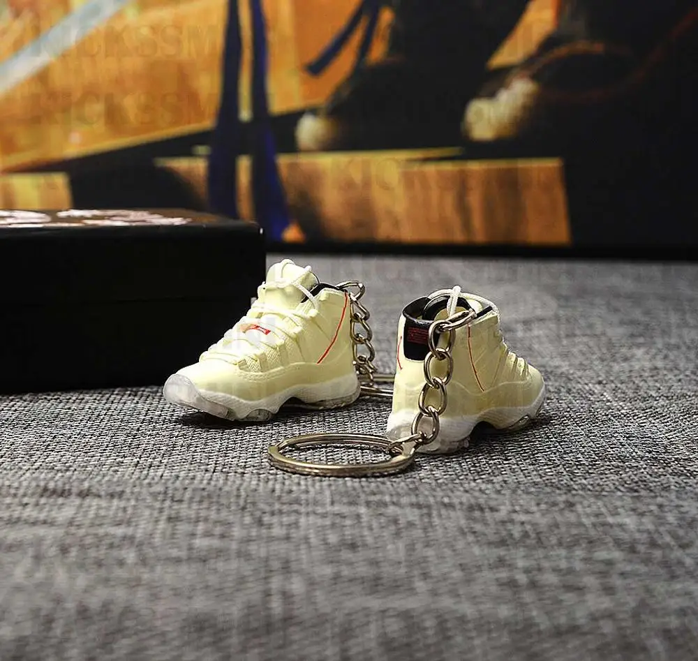 Дропшиппинг AJ 1" Платиновый оттенок" брелок для кроссовок 1/6 масштаб 3D мини-кроссовки JORDAN Брелок Кукла аксессуар