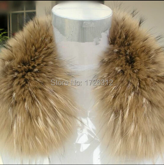 Воротник из натурального меха енота для мужчин и женщин чистый цвет шаль