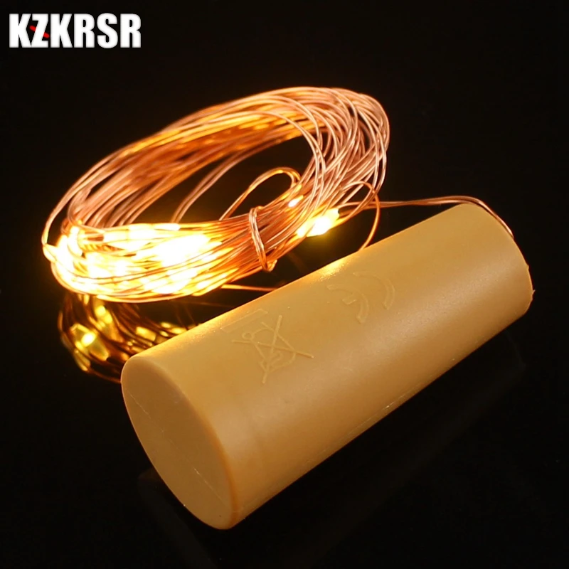 KZKRSR 2 м 20LED микро батарея Led медная струнная лампа бутылка для вина пробковая