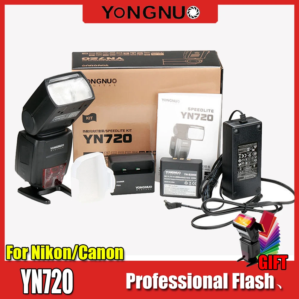 Yongnuo YN720 Вспышка Speedlite YN 720 литиевая вспышка с аккумулятором 2000 мАч для Canon Nikon